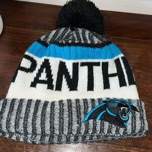 New Era Lining lined Carolina Panthers NFL Knit Ski Snowboard Beanie Pom Cap Hat